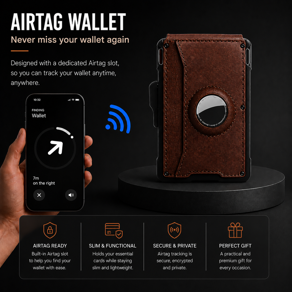 Men's minimalist RFID blocking Wallet. Coffee Brown