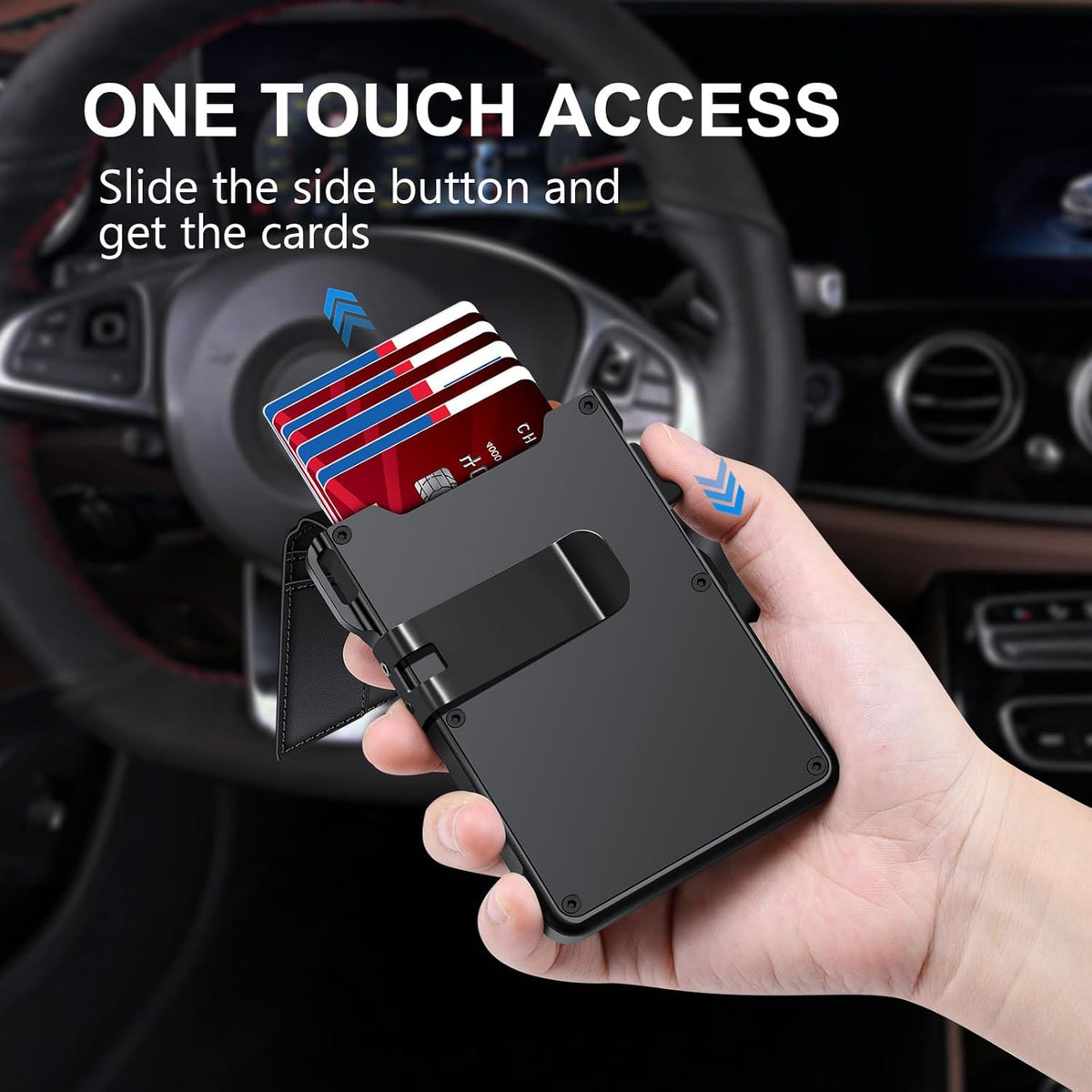 Men's minimalist RFID blocking Wallet. Black color