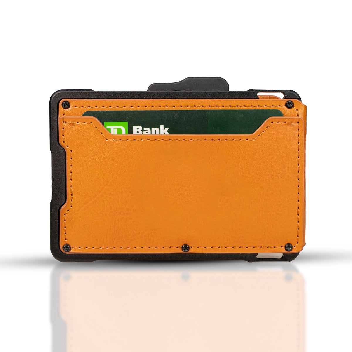 Men's minimalist RFID Blocking Wallet. Mustard color