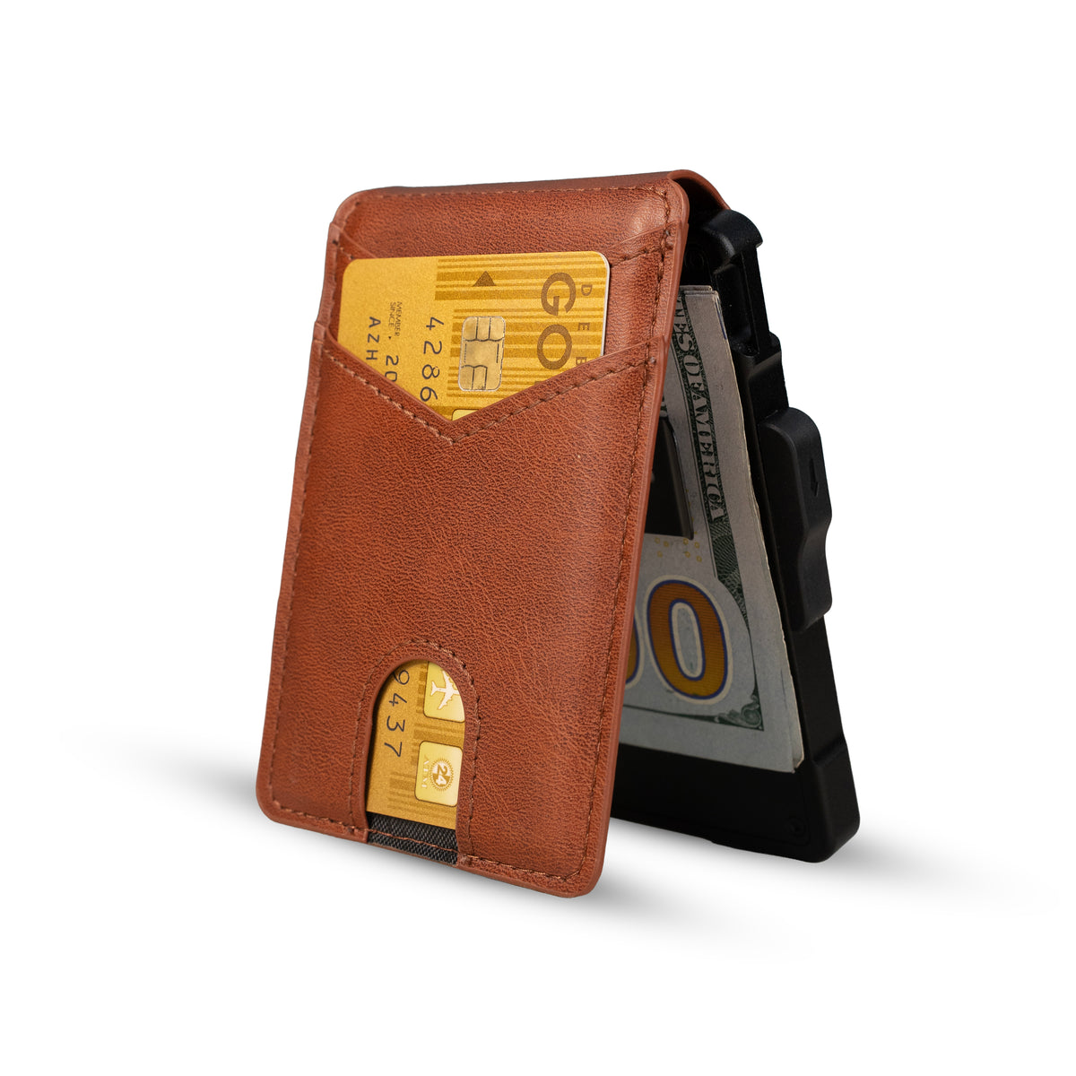 Men's minimalist RFID blocking Wallet. Brown color