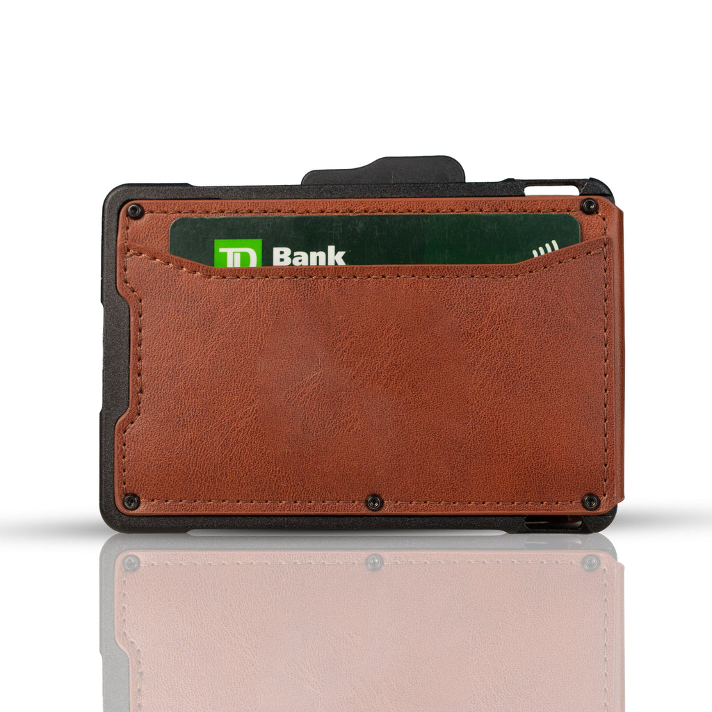 Men's minimalist RFID blocking Wallet. Brown color