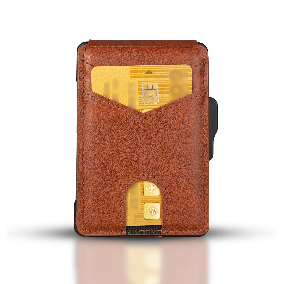 Men's minimalist RFID blocking Wallet. Brown color