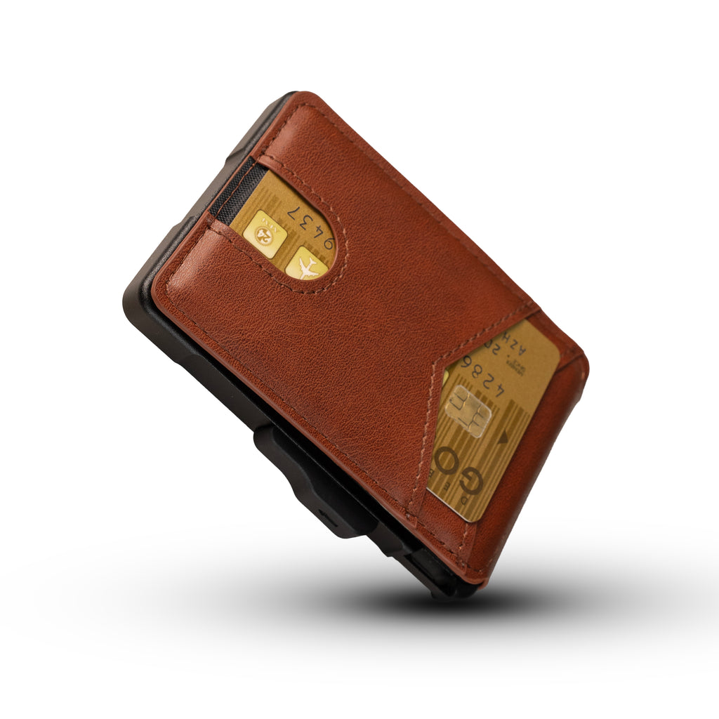 Men's minimalist RFID blocking Wallet. Brown color