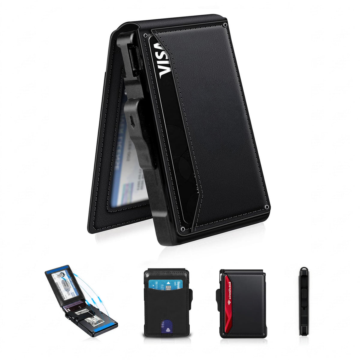 Men's minimalist RFID blocking Wallet. Black color