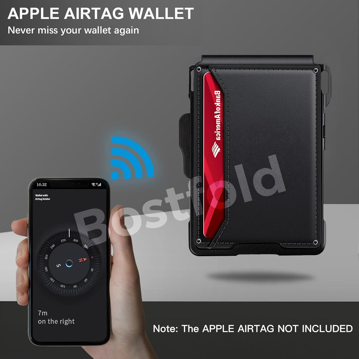 Men's minimalist RFID blocking Wallet. Black color