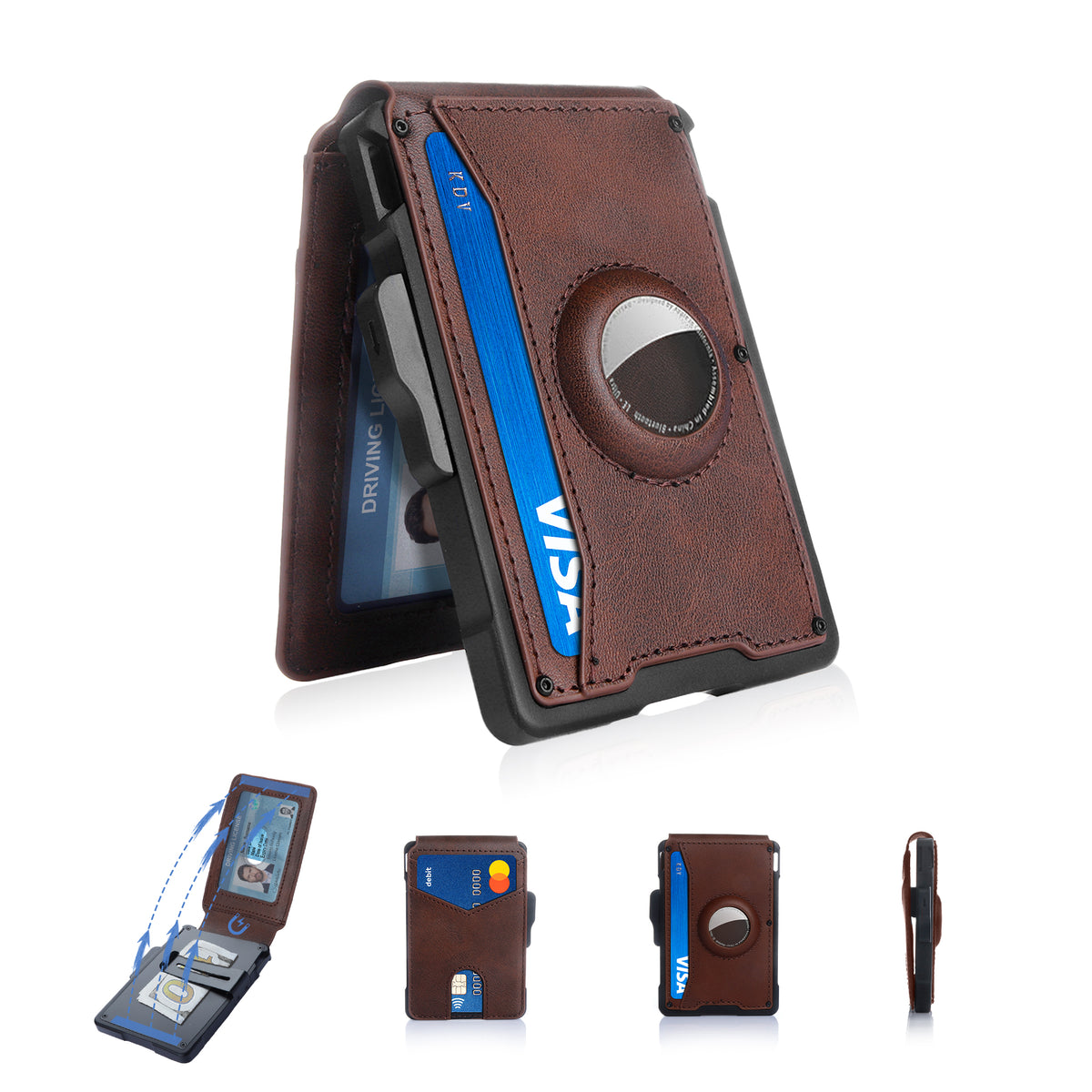Men's minimalist RFID blocking Wallet. Coffee Brown